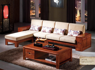 小戶(hù)型轉(zhuǎn)角客廳的明智之選 全實(shí)木環(huán)保沙發(fā)組合